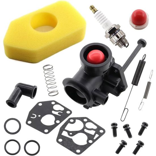 Kit Carburateur Tondeuse Briggs & Stratton | Remplace 498809 494406, Avec Filtre à Air, Membrane, Ressort