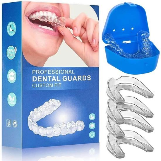 4 Pcs Gouttiere Dentaire Bruxisme, 2 Tailles, Protecteurs Buccaux Dent — free download