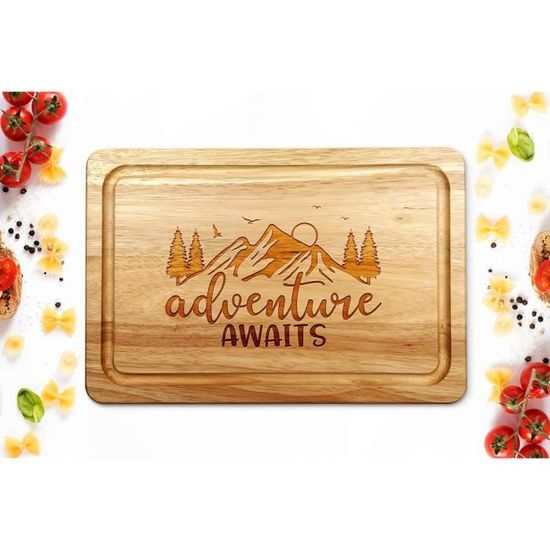 Planches Petit-déjeuner FUNSUEI Lot De 4 - Plateaux Bois Acacia 30x20cm Pour Service Ustensile Cuisine Bois