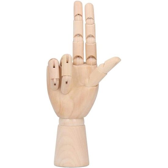 Modèle Main En Bois Articulée – Mannequin Main Flexible Pour Dessin, Peinture, Pose Artistique, 17,5 Cm, Main Gauche Enfant Ou Adulte Débutant