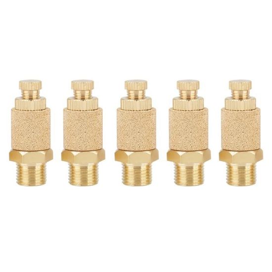 Silencieux Pneumatique En Laiton 1/2" Filetage Extérieur | Réduction Bruit 30 DB, Pression Max 1.0 MPa - Pour Circuits Air Comprimé - 8