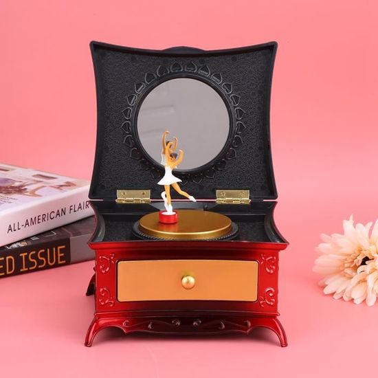 Boîte à Musique Et Rangement à Bijoux Pour Fille – Thème Fée Virevoltante Bleu, Vintage Et Laqué