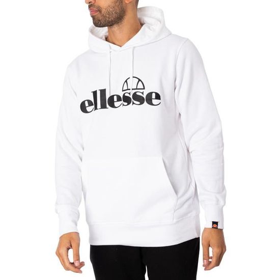 Sweat a capuche epais ELLESSE Homme Col capuche Manches longues Blanc Blanc Cdiscount Pret a Porter