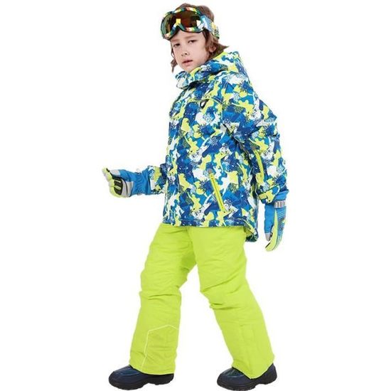 Combinaison Ski Enfant 2 Pièces – Doudoune à Capuche Pantalon De Neige, Remplissage Duvet, Pour 3-4 Ans, Hiver Et Jeux De Neige Doudoune Pantalon Duvet Hiver