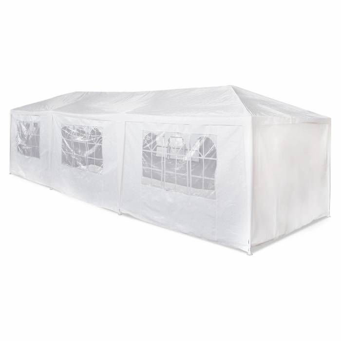 Tente de réception MASSILIA - 27m² - 3x9m - Toile blanche