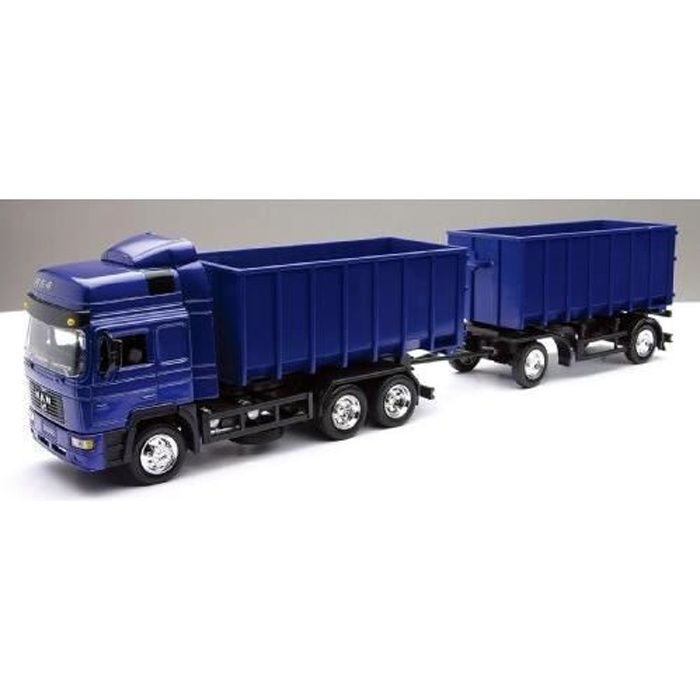 NEW RAY - 15043 Camion MAN Double Benne - Modèles à l'échelle 1/43e - 42 cm - Camion Miniature -F2000