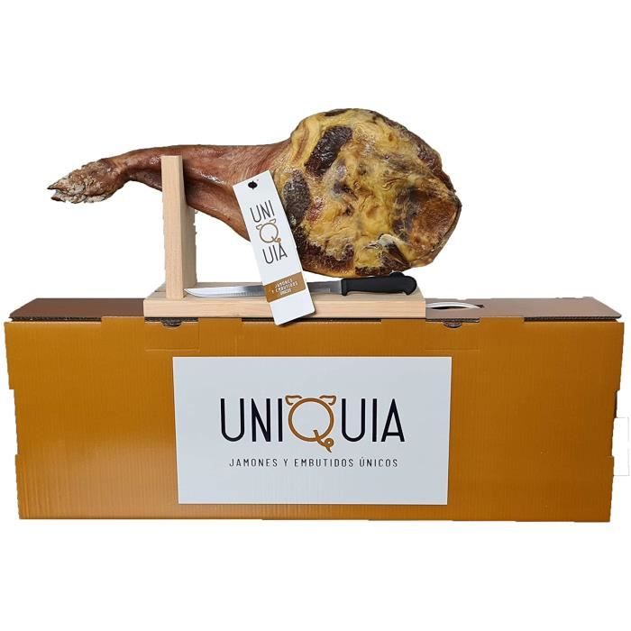 Jambon Serrano Espagnol Bodega Uniquia (épaule) 4,5-5,0 kgs + support + couteau