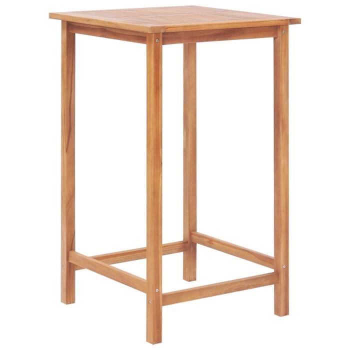 Table de bar d'extérieur 65 x 65 x 110 cm Teck solide-YWT