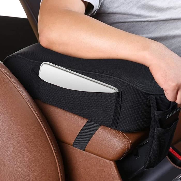 Coussin d'accoudoir de voiture,Protection D'accoudoir De Voiture Avec La Poche De Téléphone,Universel Pour La Plupart Des Voitures