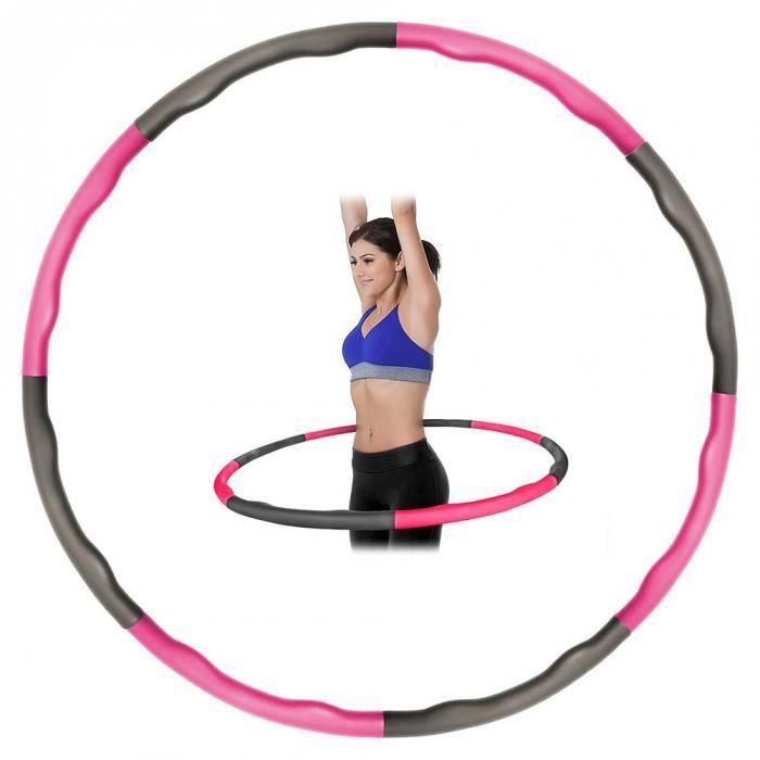 Kabalo Pondérée Pliable rembourré Fitness Workout Hula Hoop (rose - gris)