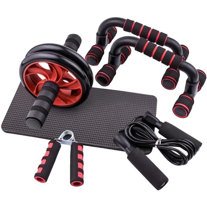 APPAREIL ABDO Kit d'exercice Abdominal, Ensemble De Roues À Rouleaux Abdominaux avec Corde À Sauter, Pince À1265