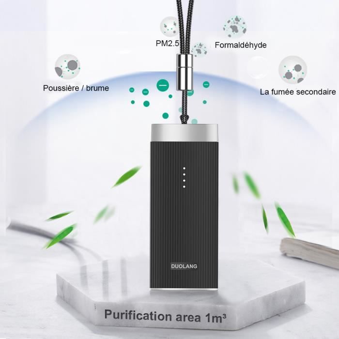 HUIDANGJIA Purificateur d'air portable,libéré 5 millions ions négatifs,2 hours Chargement, pour 16 hours,USB Loniseurs d'air Collier