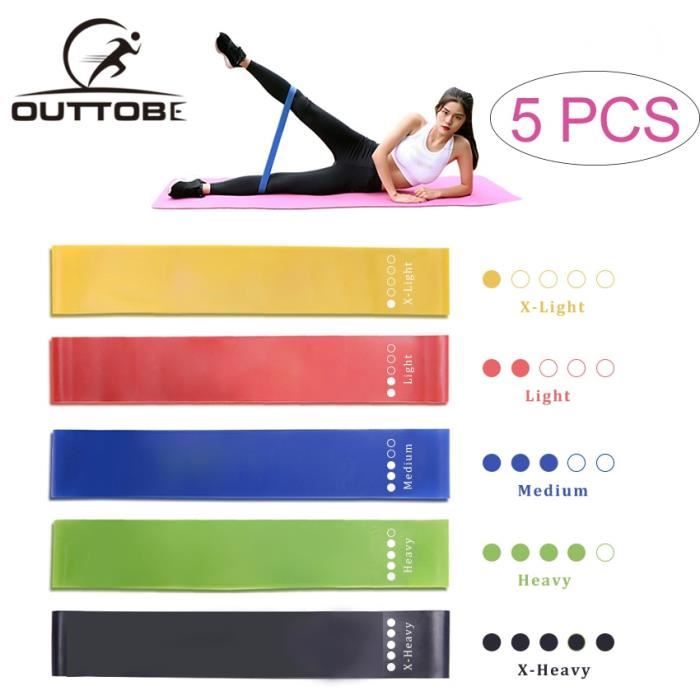 Accessoires Fitness - Musculation,Bande d'exercice Outtobe boucle de résistance élastique assisté tirer vers le haut - Type Rouge