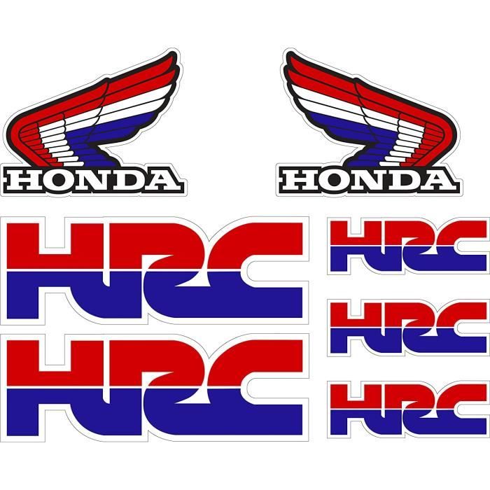 7 Autocollants Adhésif Vinyle Impression De Digital Laminé Compatible Avec Honda Hrc Feuille Taille A4