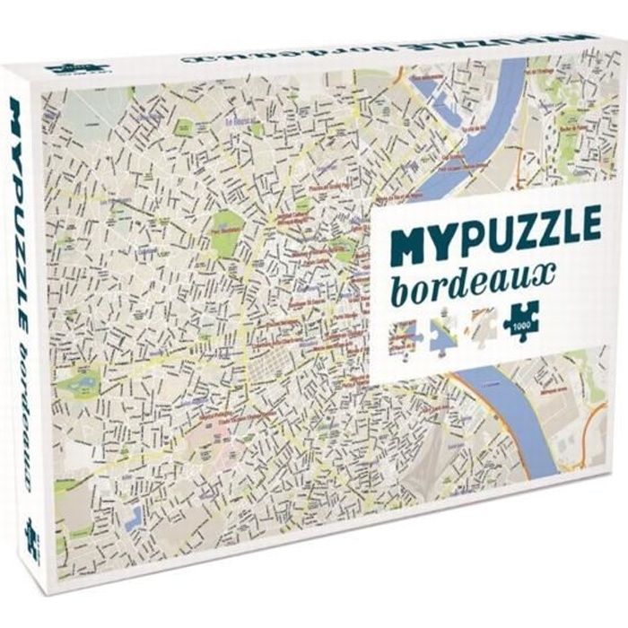 Puzzle 1000 pièces : Plan de la ville de Bordeaux MyPuzzle Bordeaux aille Unique Coloris Unique