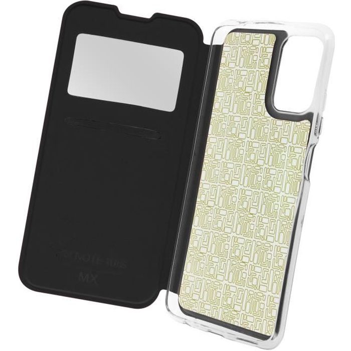Étui Xiaomi Redmi Note 10 / Note 10s Fenêtre Affichage Porte-carte Support Noir