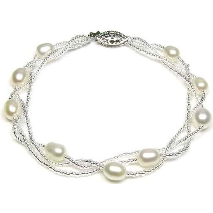 Bracelet torsadé Perles de culture petites et g…