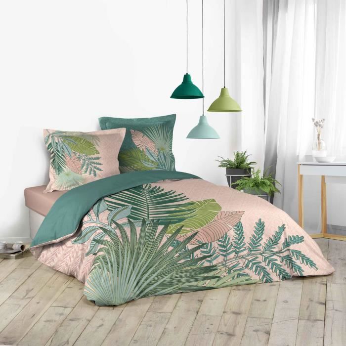 Parure de couette 260 x 240 cm Coton 42 fils + 2 taies Bay rosy