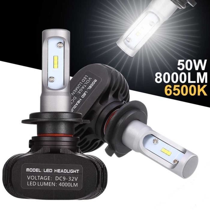 GOBRO 2pcs H7 50W LED phares Voiture Ampoules 8000lm Tout-en-un kit de conversion