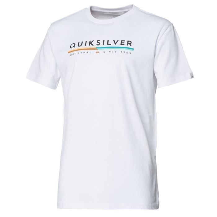 QUIKSILVER T-Shirt Retro Lines - Homme - Blanc