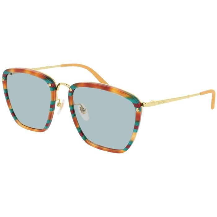 Gucci GG0673S 56/20/145 BLUE AMBER HAVANA/BLUE acétate homme GG0673S