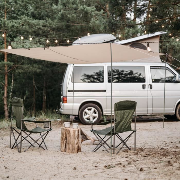 Laxllent Bâche Anti-Pluie, Tent Tarp Imperméable 3x3M Carré, Abri de Randonnée Pliable Léger pour Le Camping,Champignon