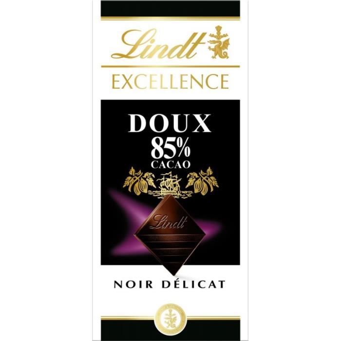 LINDT - Excellence Noir 85% Cacao Doux 100G - Lot De 4