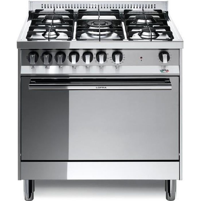 LOFRA™ Cuisinière MG86MF-C - 80X60 - 5 brûleurs gaz - Four multifonctions - Acier inoxydable Gaz A
