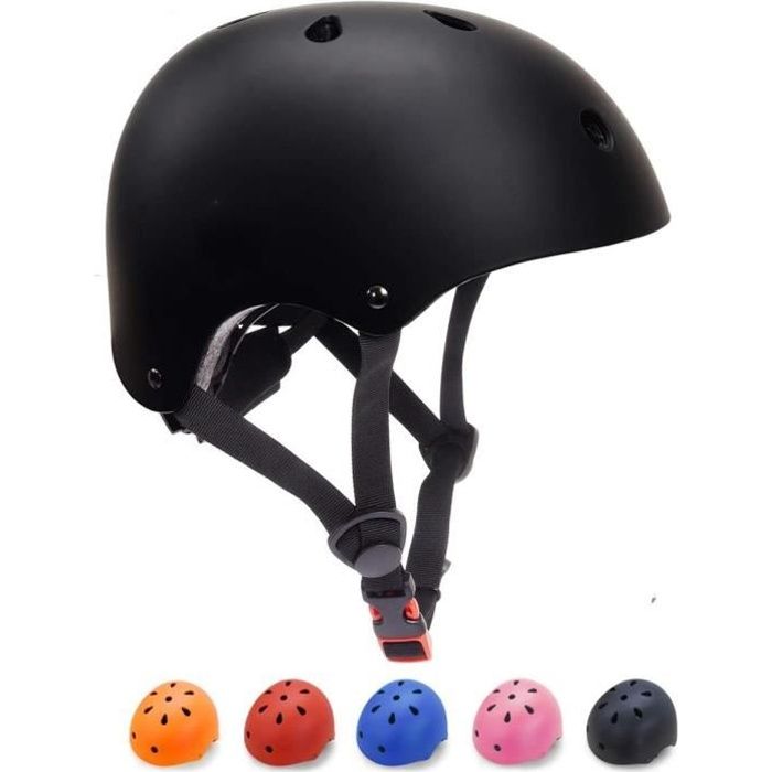 Casque de Vélo pour Enfants 7-15 Ans Casque Enfant Trottinette pour Bébés Filles Garçons Protection BMX, Anti-Choc, S 50-54cm,Noir