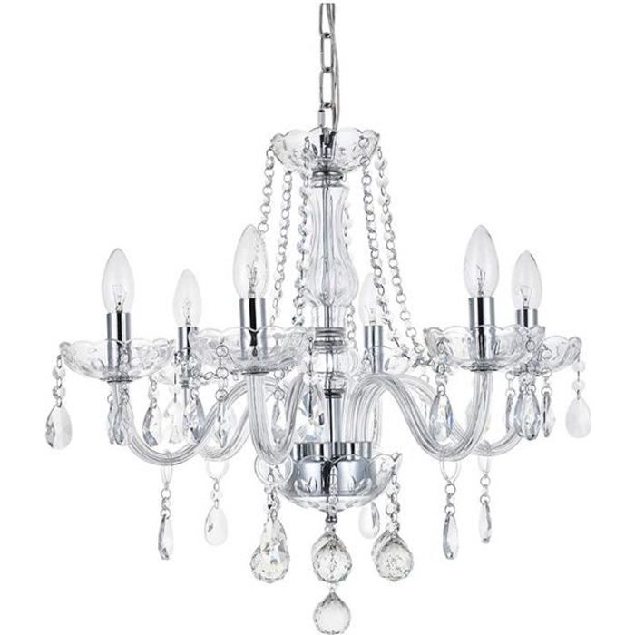 Lustre à Cristaux Liquides Éclairage, NetBoat Marie Therese 6 Bras Branches Lumineux clair Cristal Lustre