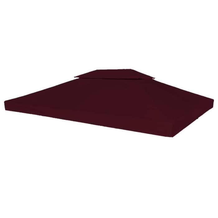 Toile supérieure double de belvédère 310 g-m2 4x3 m Bordeaux