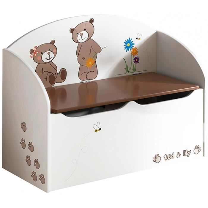 Coffre à jouets en bois Choco / Beige, L69.5 x H55.5 x P29.5 cm
