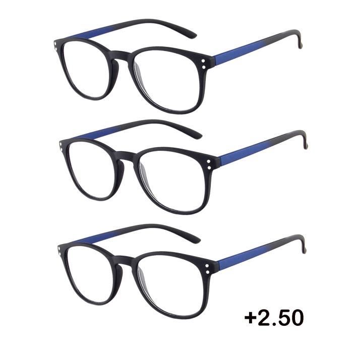 3 Lunettes de Lecture Homme Femme RRC BL +2.50