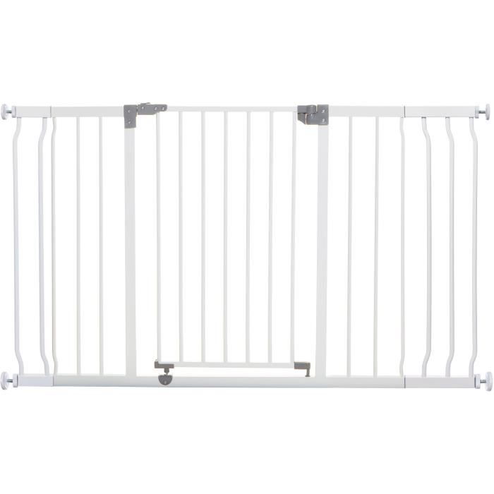 Barrière de sécurité - DREAMBABY - LIBERTY - 1 barrière + 2 extensions - 126-1325 cm - Blanc