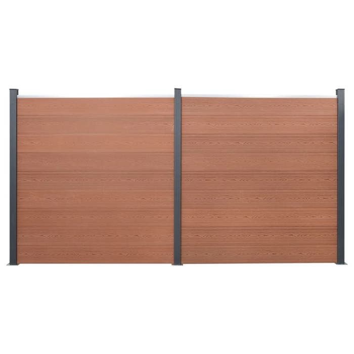 vidaXL Ensemble de Panneaux de Clôture Mur de Clôture Barrière avec Poteau Bordure de Jardin Patio Terrasse 353x186