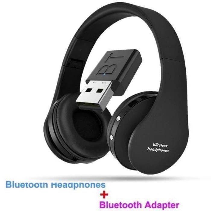 Casque TV Sans Fil Bluetooth - Léger, Autonomie 10h, Compatible TV/PC/téléphone, Avec émetteur