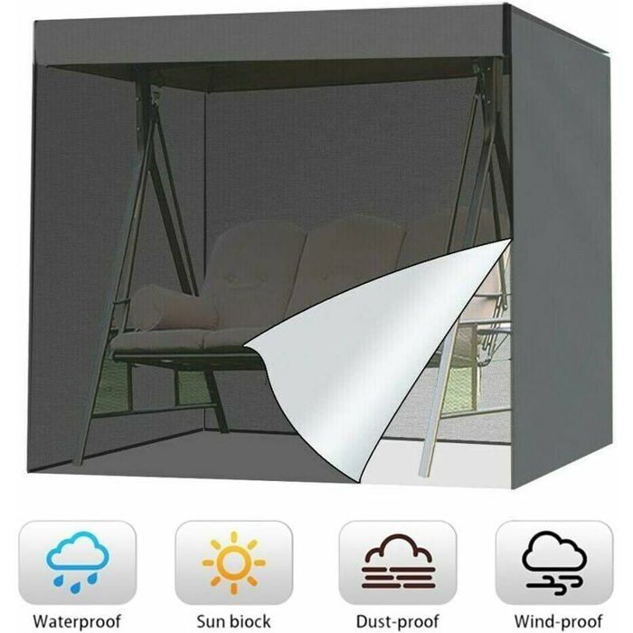 Housse de balancelle - YYV - 3 places - 210D Oxford - Anti-UV - Imperméable - 220x170cm
