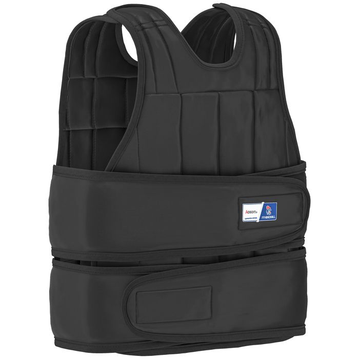 HOMCOM  - Gilet lest&eacute; r&eacute;glable veste lest&eacute;e 20 Kg max. poids amovibles entrainement musculation exercice boxe oxford noir