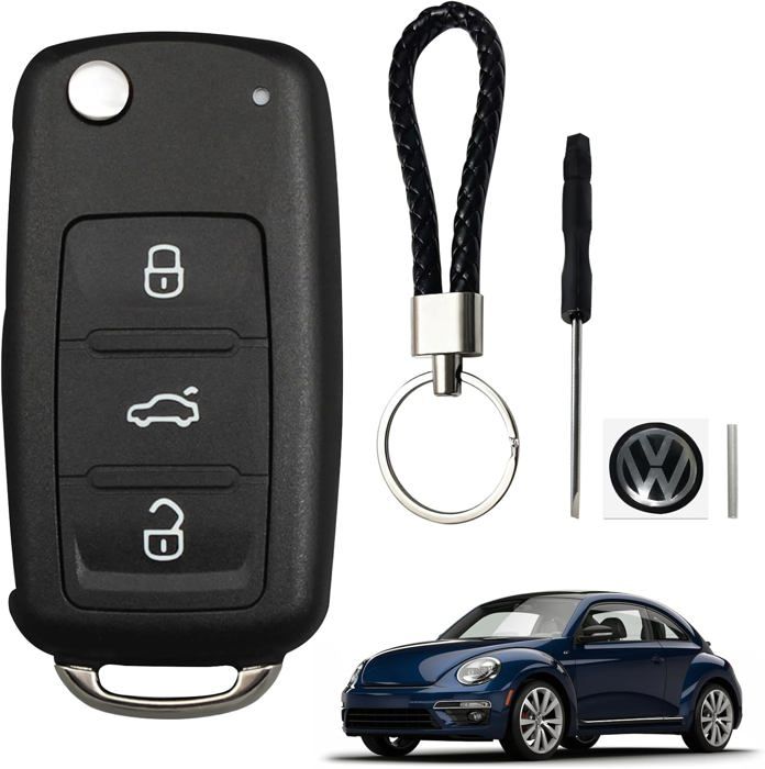 Boîtier De Remplacement Pour Clé Fiat 500 - Coque Noire 3 Boutons, Avec Nouvelle Lame
