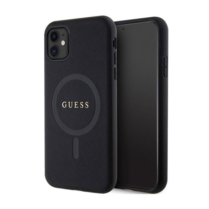 Coque de téléphone Guess Saffiano MagSafe iPhone 11 Élégant Rigide