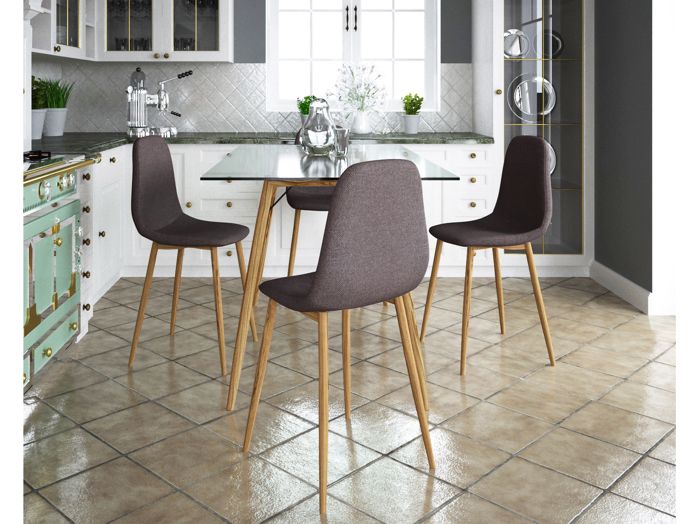 Chaise 4 Pack en Anthracite / Chêne Chaise 4 Pack en Anthracite / Chêne