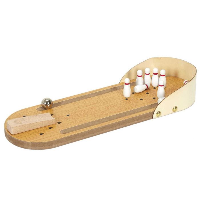 XUMIUZIY Jeu de Bowling Portable sur Table |Mini Ensemble en Bois pour Bureau, Maison et Jouet Anti-Stress