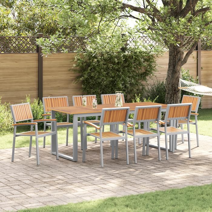 vidaXL Chaises de Jardin Empilables 8 Pièces - vue 2