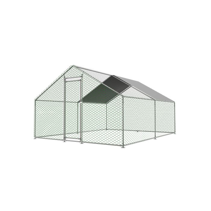 Meilleurs prix pour Soges Poulailler en plein air 3x4x2m avec serrure de sécurité et toile PE imperméable enclos métallique en plein air