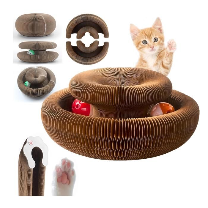 Griffoir Chat Griffoir Interactif pour Chat Version Durable Griffoirs pour Chats Pliable et Déformable Fabriqué Papier Ondulé