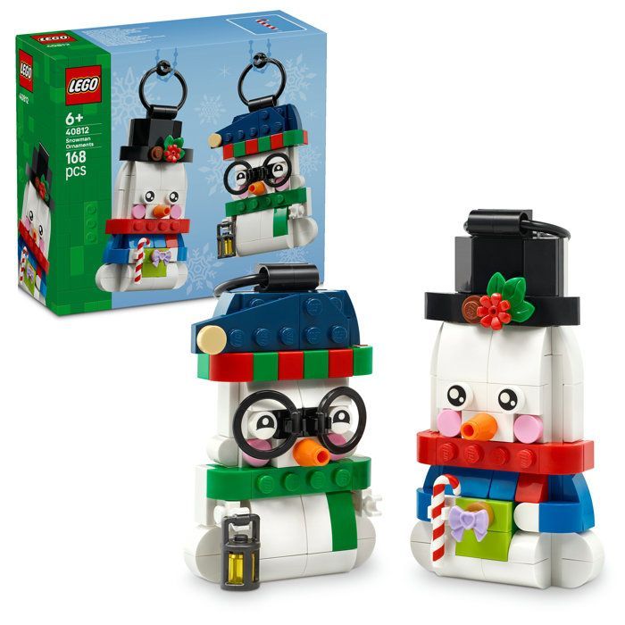LEGO 40812 - Les Bonshommes de Neige Décoratifs - 2 Figurines à Suspendre - Set pour Enfant - A partir de 6 ans