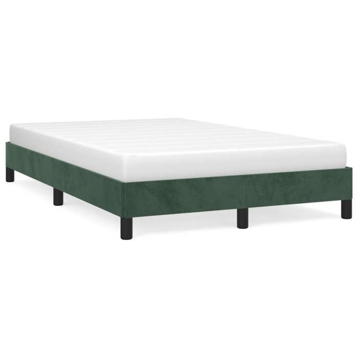 Cadre de lit - VIDAXL - Promotion doctobre - Velours vert foncé - 120x190 cm - 1 place