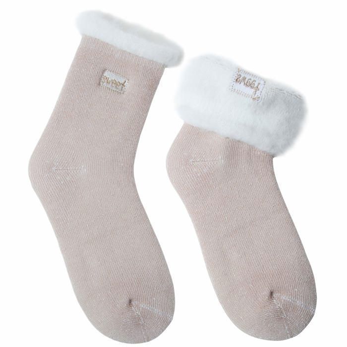 Chaussettes thermiques femme laine - 2 PAIRS chaudes hiver épaisses tricot douces brodées - Convient pour quotidien