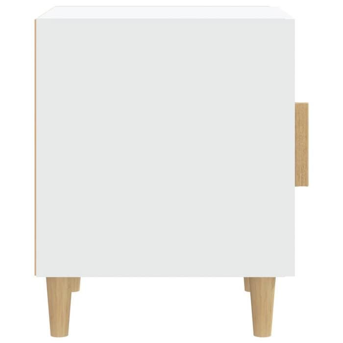 Table de chevet en bois dingénierie - WIENS - Blanc - 40x40x50 cm - Grand espace de rangement - Résistant à lhumidité