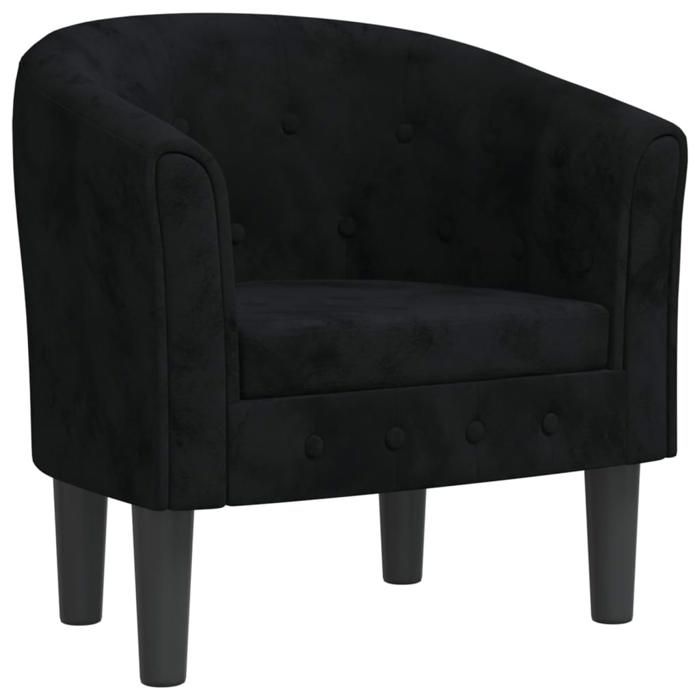 NEUF 2026 CHIC Chaise cabriolet SWEETY Fauteuil simple max. charge 110 kg noir velours 70x56x68 cm FF5394
